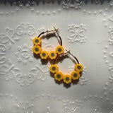 Golden Sunflower Hoops