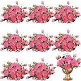 24 Bundles Artificial Peonies Flowers Wedding Faux Flowers Silk Peony Rose Red