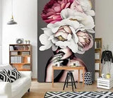 3D Peony Flowers K6513 Wallpaper Mural Self-adhesive Removable Sticker Luna