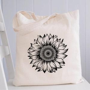 Sunflower Canvas Cute Tote Bag Aesthetic