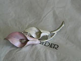 Premier Designs LILIES pink yellow crystal lily flower pin RV $21 FREE ship nwt