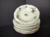 Haviland Limoges 6 x Small 5" Cranberry Bowl Peony Flower Cream Color (lot 924)