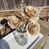 Wood Roses / Anniversary Flowers / ecofriendly flowers / 5th Anniversary/ Roses Gift Bouquet / Birthday flowers / Rustic Wood Flowers / CIN