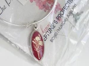NWT Authentic ALEX AND ANI Love Potion (JANUARY) Carnation Charm Bangle ~ SEALED