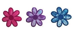 Lily Camouflage Crack Print Fabric Iron on Flower 2.25" in Blue Pink Purple