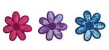Lily Camouflage Crack Print Fabric Iron on Flower 2.25" in Blue Pink Purple