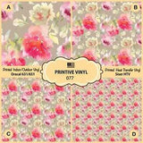 Peony Flowers Pattern Printed HTV, Oracal651, Siser, Craft Vinyl- 077