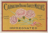 Carnation Brand Safety Household Matches Vintage Flower Label Made in Japan