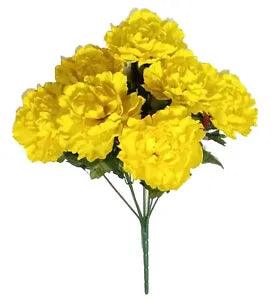 Yellow Peony 20" Bush 7-4" Bloom Indoor Outdoor Silk Flower Home Decor Craft USA