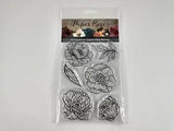 Peonies Paper Rose Photopolymer Cling Stamp Set 4" X 6"