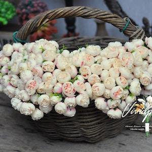 Ivory  pink piccasso peony One Bundle Artificial  Silk Mini Peony Artificial 9 Stems Silk Peony Buds for wedding home decor