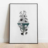 GINGKO plant | Fine Art Gicl???e Print | Pencil Drawing | Abstract Print | A3 | A4