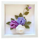 Framed Crochet Flowers | Flowers Frame | Roses Bouquet| Fake Flowers | Home Decor | Wedding Frame