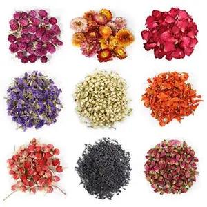 9 Bags Dried Flowers,100% Natural Dried Flowers Herbs Kit for Soap 9 Bags*7g