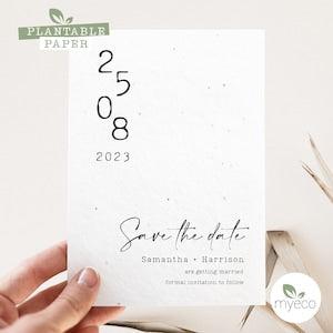 Plantable Save The Date, Minimalist Save The Date Cards, Simplesave the date, seeded paper cards, printed invitations