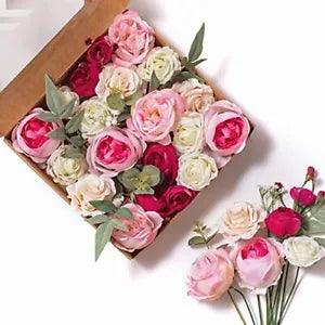 Fake Rose Artificial Flowers: Silk Flowers Light Pink Peony Artificial