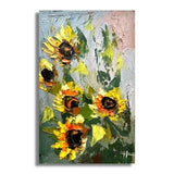 Sunflower painting Original oil art Christmas gift ideas Small painting