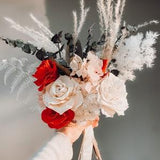 Roses dried bridal bouquet,  Red roses wedding bouquet, Dried flowers bouquet, Dried wedding bouquet, Boho bridal bouquet, Boho bouquet