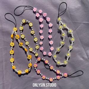Cute Flower Beaded Phone strap / keychain / phone charms