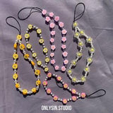 Cute Flower Beaded Phone strap / keychain / phone charms