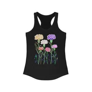 Carnation Stems Flowers Women's Ideal Racerback Tank