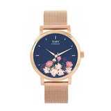 Toff London TLWS-37102 Ladies Pink Carnations Flower Watch