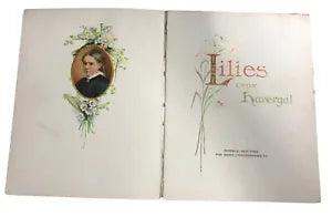 Antique Book Floral Lithography Lilies From Havergal Poetry Religious Vtg 1899