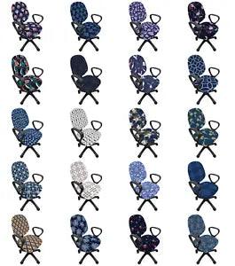 Ambesonne Navy Color Office Chair Slipcover Protective Stretch Cover