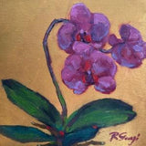 Orchid Painting Floral Original Art 8x8 Flower Oil Painting Small Artwork Impasto Painting Botanical Beauty in Bloom by RoseGeorgiArt