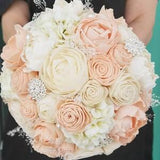 Hydrangea bouquet,  sola flower,  wooden flower,  flower bouquet,  peony bouquet,  wooden flowers, blush bouquet,  ivory bouquet