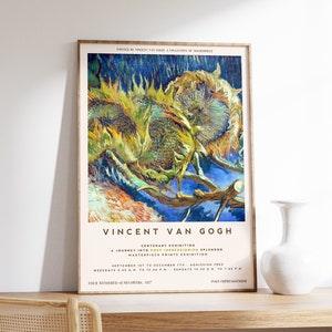 Van Gogh Poster | Four Withered Sunflowers | Flowers Print | Exhibition Poster | Van Gogh Print | Kitchen Decor | Museum Exhibition Poster