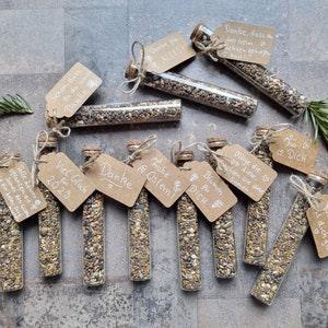 Guest gift, flower seeds in test tube, souvenir, gift, friendship, neighbor, baptism, birthday, customizable, bee meadow