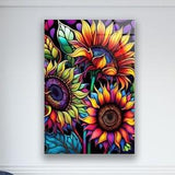 Tempered Glass Wall Art Stained Wall Decor-Flower Stained Home Decor-Glass Printing-Extra Large Wall Art Gifts for her-SunFlower Wall Art