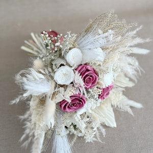 Dusty Rose Wedding Bouquet, Elegant Bridal, Ivory Wedding Bouquet, Classic Bouquet, Rose Gold Wedding Bouquet