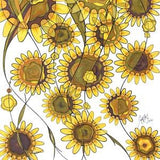 Yellow Sunflowers - Abstract Graphic Design - Art Print