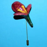 Vintage Calla Lily Stick Pin Brooch Bog Arum Lilies Flower Handmade Painted
