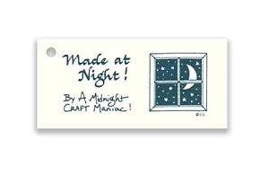 50 MIDNIGHT CRAFT MANIAC HANG TAGS,CRAFTER,PRICE TAGS,GIFT TAGS,VENDOR TAGS