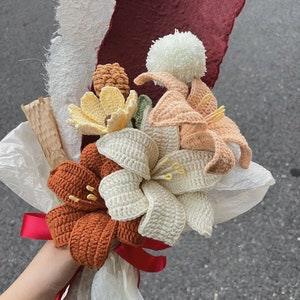 Finished Crochet Bouquet,Handmade Mix Bouquet,Crochet Flowers Bouquet, Knitted Bouquet,Lily of The Cally,Valentine's Day Gift