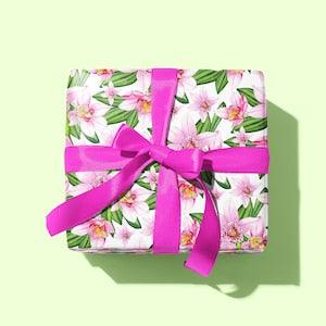 Floral wrapping paper, Orchid wrapping paper, flowers gift wrap sheets, botanical paper, pretty paper, mothers day gift wrapping watercolour