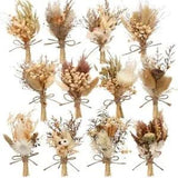 12 Pcs Boho Dried Flower Bouquet Mini Wedding Handmade Dry Flowers Rustic
