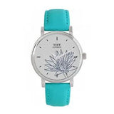 Toff London TLWS-76802 Ladies Blue Water Lilies Flower Watch