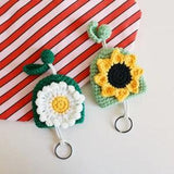 Kawaii Flower Keychain, sunflower Key pouch, Daisy Key ring, hand sanitizer holder