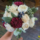 Berry and Ivory Sola Flower Bouquet, Succulent Bouquet, Magenta Flower Bouquet