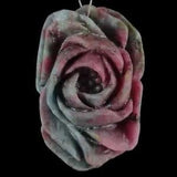 BF09303# Hand Carved Unique Peony Flower Multi-color Jade Pendant Bead Gemstone