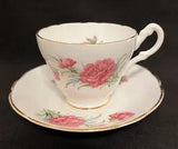 Regency Pink Carnation Bone China Tea Cup & Saucer Set w/ Gold Trim England