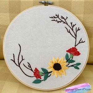 Sunflower Embroidery hoop, wedding embroidery hoop, anniversary gift, wedding announcement hoop