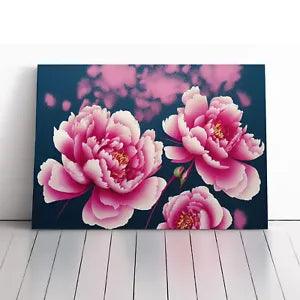 Magnetic Peony Flowers Canvas Print Wall Art Framed Picture Home Decor Large