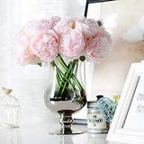 2 Bunches Artificial Peonies, 10 Heads Silk Peony Fake Flower for Light Pink