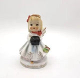Vintage Enesco January Carnation Angel Birthday Flower Month With Muff Japan MCM