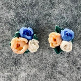 Rose bouquet Earrings | Handmade Polymer Clay Jewellery | Boho Statement Piece | Floral Accessories | bridesmaid | cute gift |